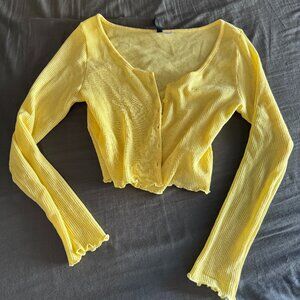 H&M Divided Yellow Cardigan Size M